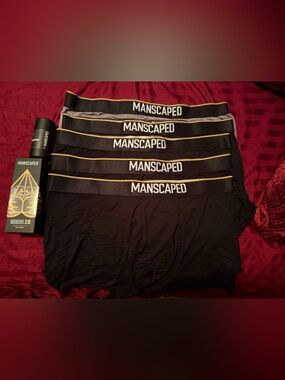 Manscaped Black Boxer Briefs with Gold Trim - 6-Pack (40 1/2-43” waist)